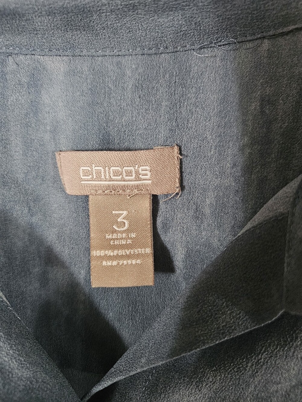 Chico's Blue Abstract Watercolor Button Down Shirt Size 3 (XL / 16-18) - Picture 2 of 7
